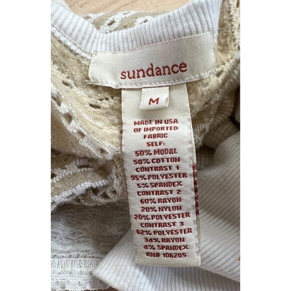 Sundance Clara Thermal Ivory Lace Button Accent Long Sleeve Top Size Medium - Picture 11 of 12
